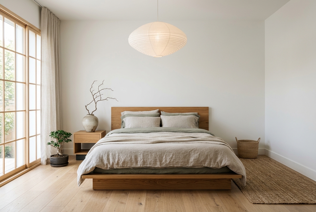 Japandi bedroom interior design