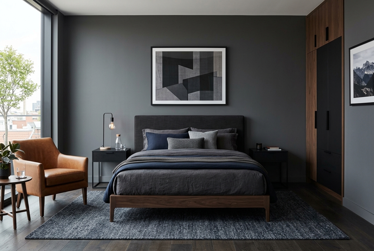 Modern Masculine bedroom interior design