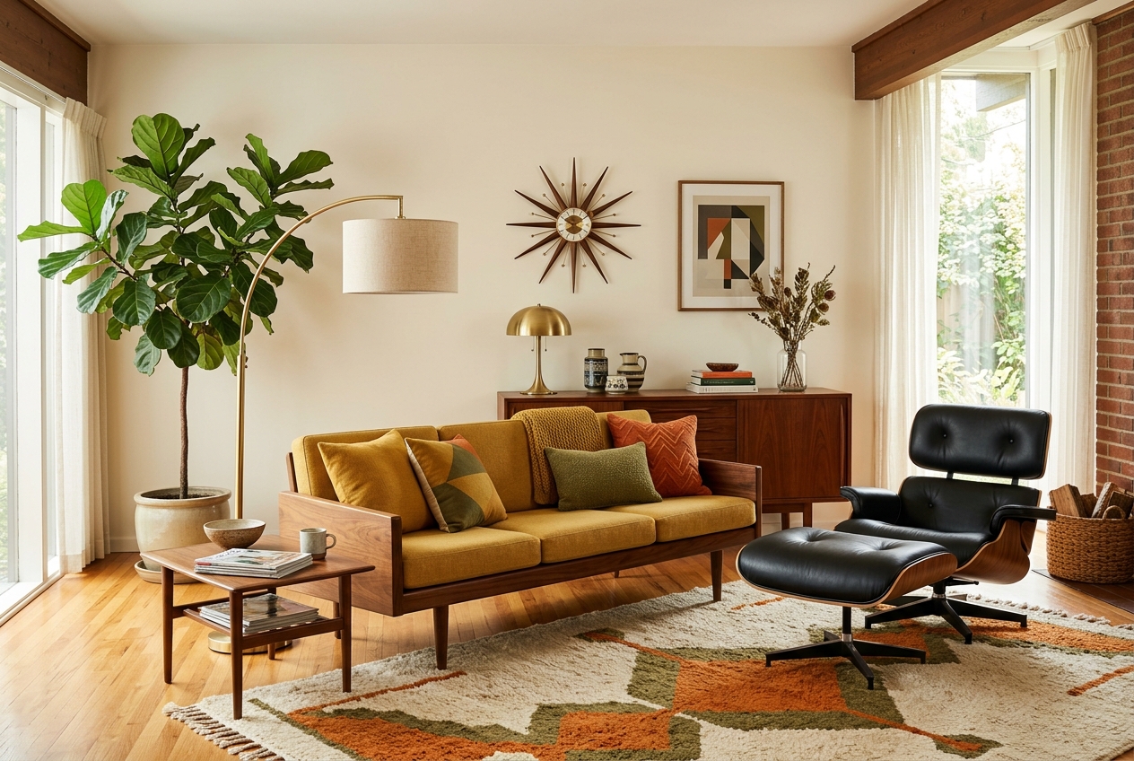 Mid-Century living room interior design